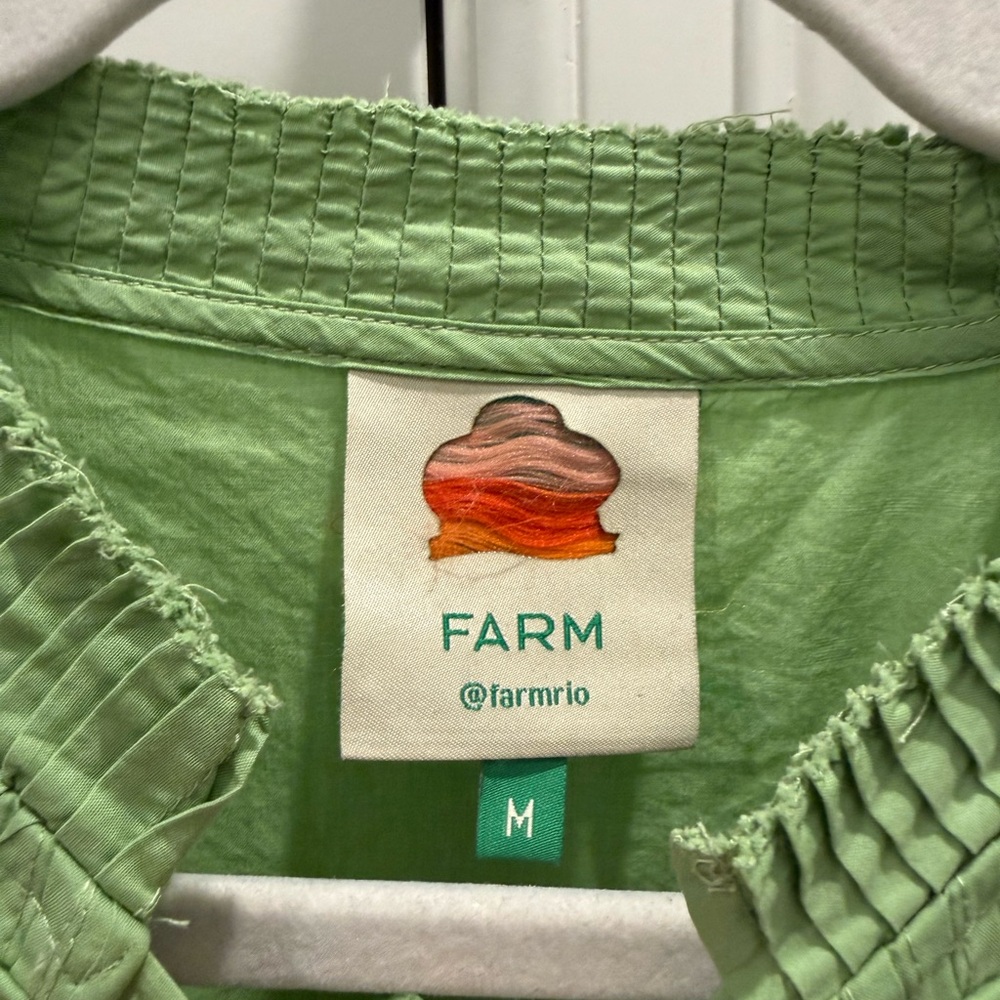 FARM Rio Lime Green Open Yoke Mini Dress - Picture 6 of 6